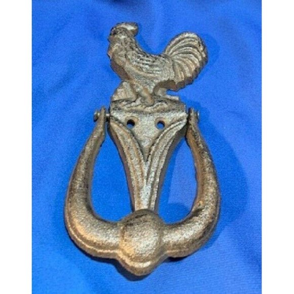 Small Rustic Cast Iron Rooster Doorknocker 7 1/2" tall Farmhouse Décor 0184-0044 - Picture 6 of 12